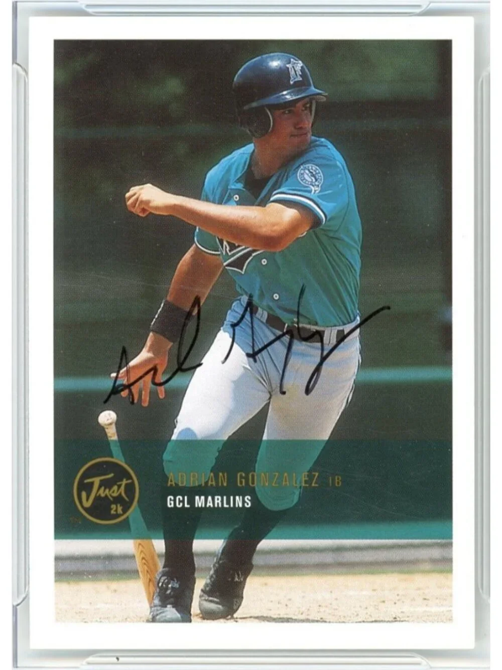 Adrian Gonzalez Signed 2000 Just #237 GCL Marlins Slabbed Auto Card